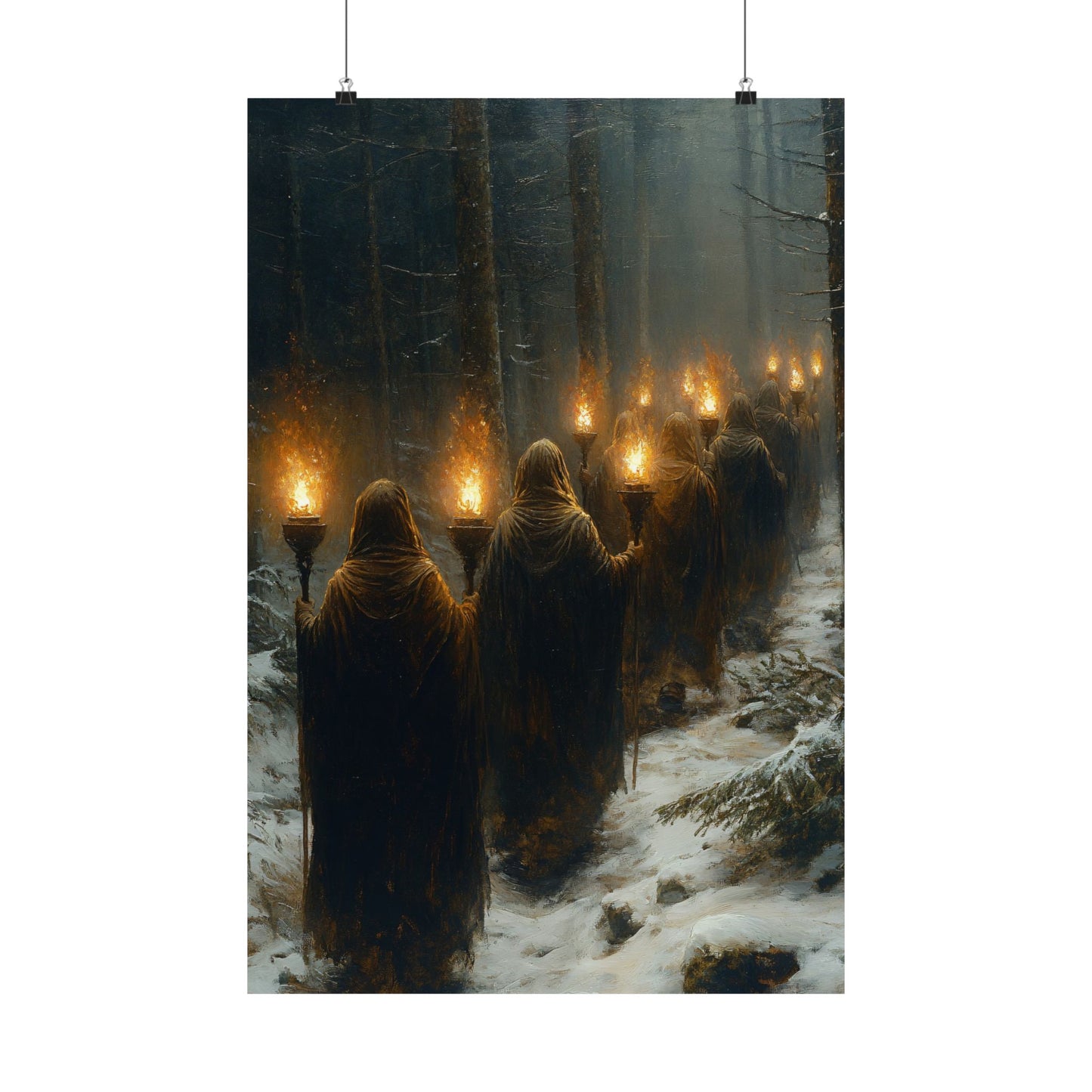 Witch Procession Yule Sabbat Art Print