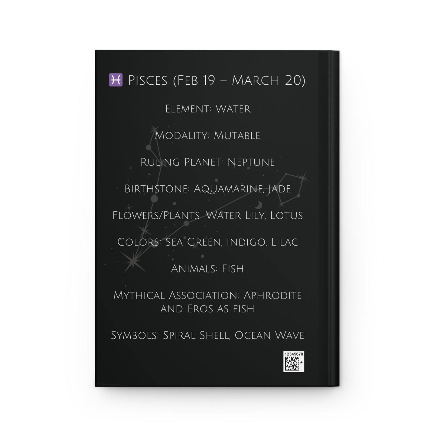 Pisces Zodiac Hardcover Journal