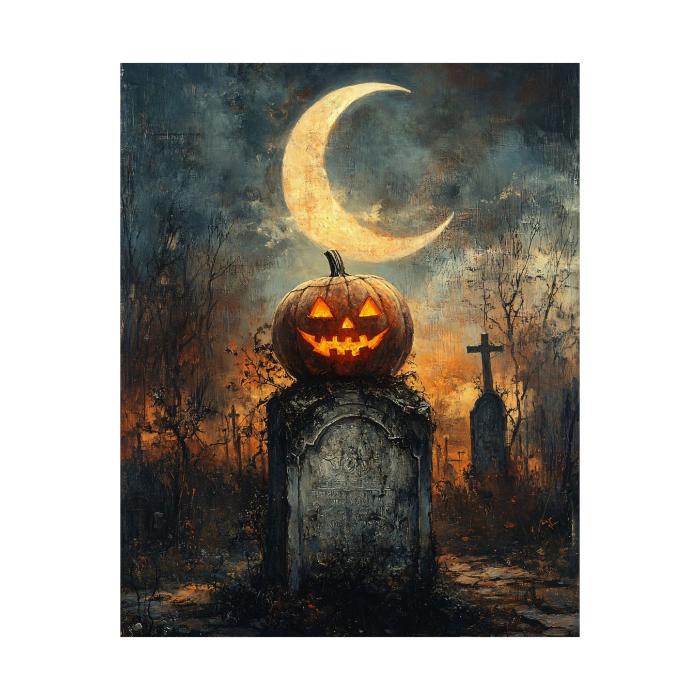 Jack O'Lantern Graveyard Art Print