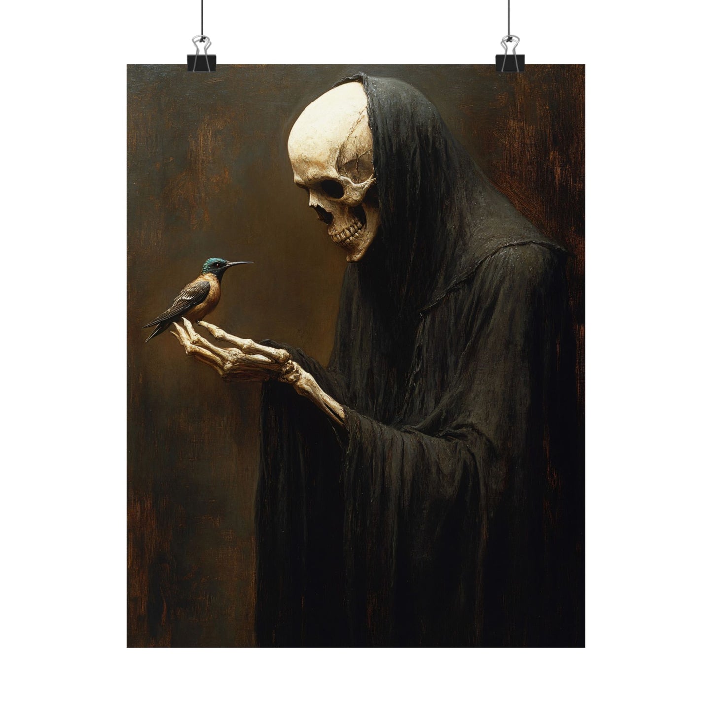 Grim Reaper & Hummingbird Art Print