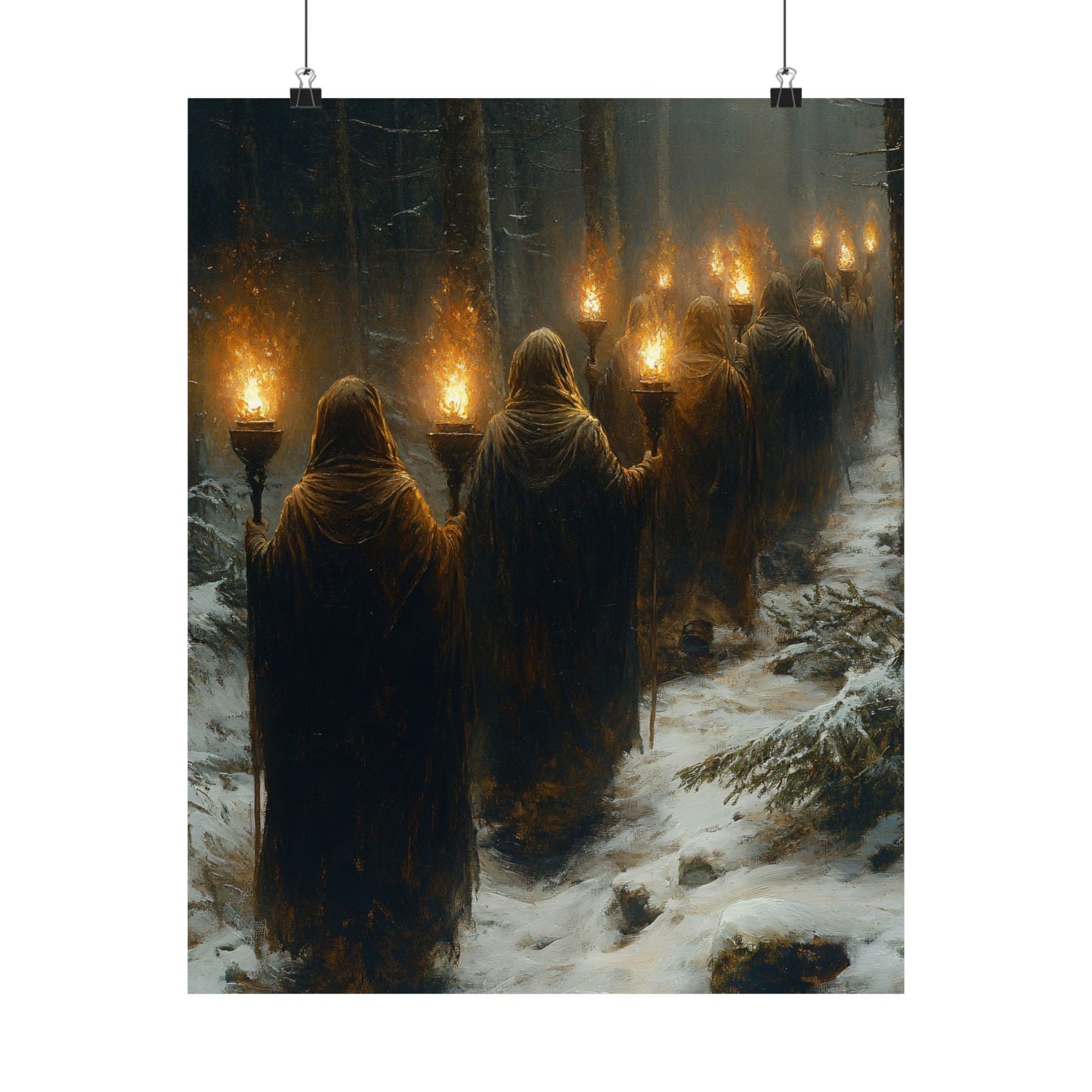 Witch Procession Yule Sabbat Art Print