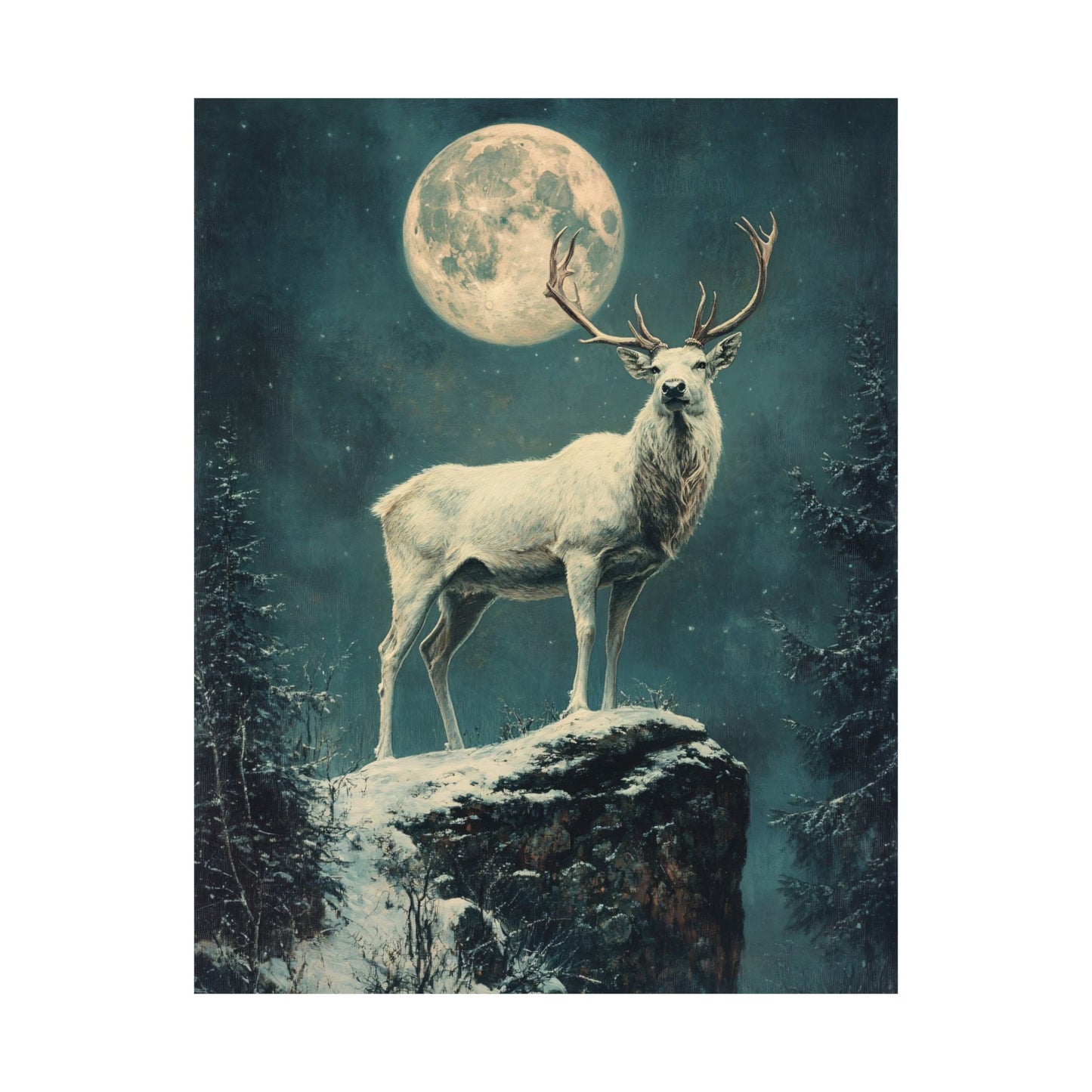 White Stag Art Print