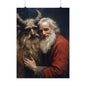 Saint Nick and Krampus Friends Forever Art Print