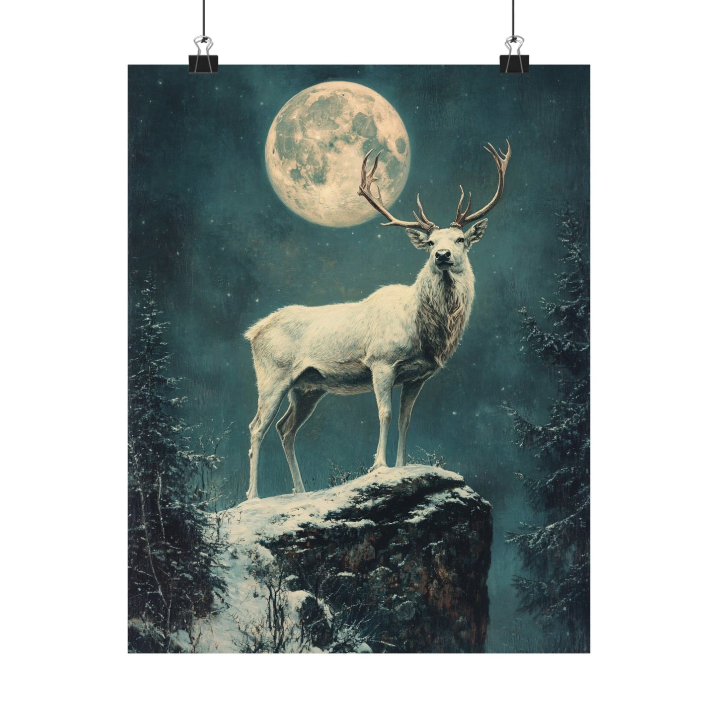 White Stag Art Print