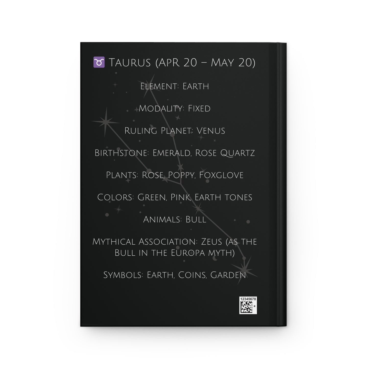 Taurus Zodiac Hardcover Journal