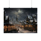 Christmas Night Market Art Print