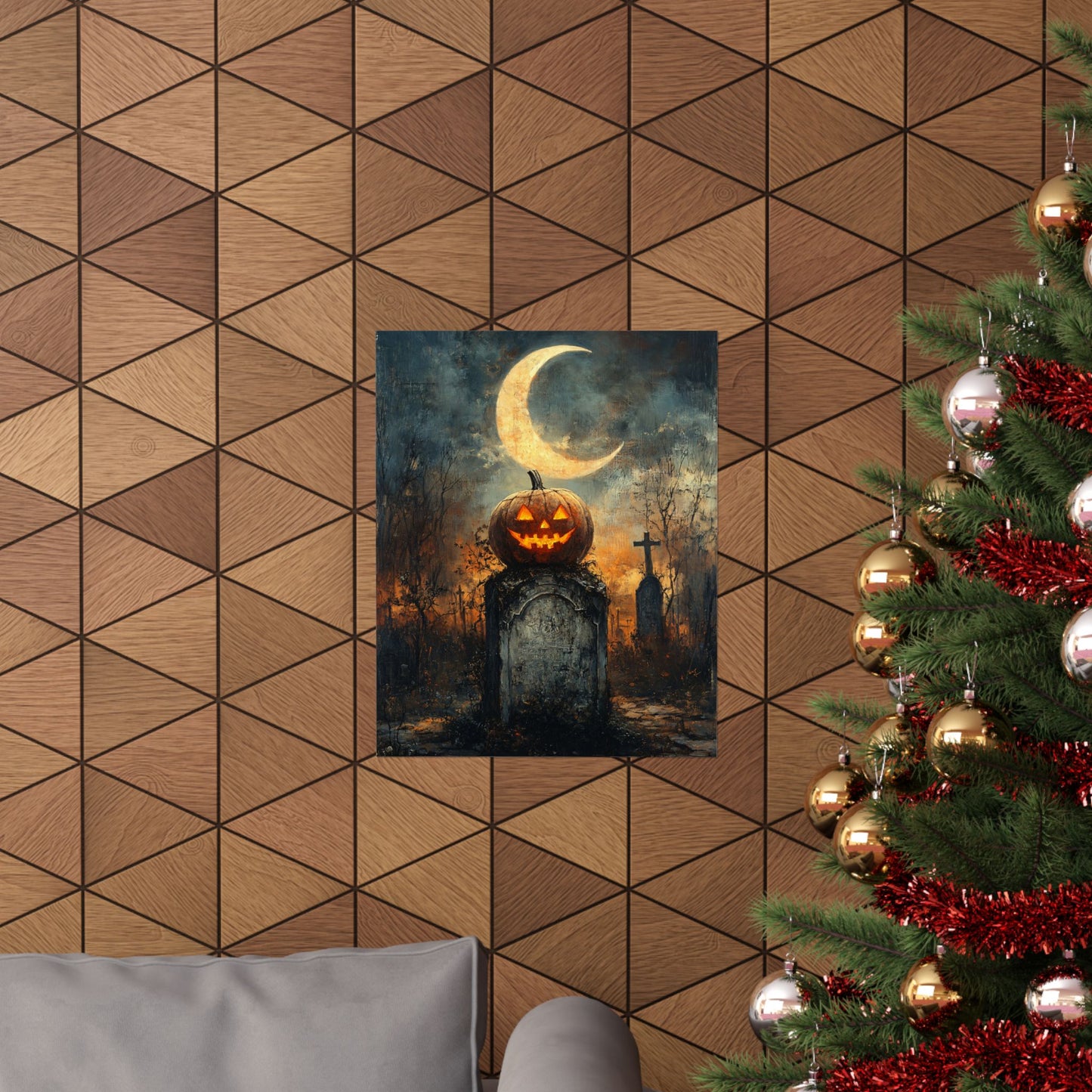 Jack O'Lantern Graveyard Art Print