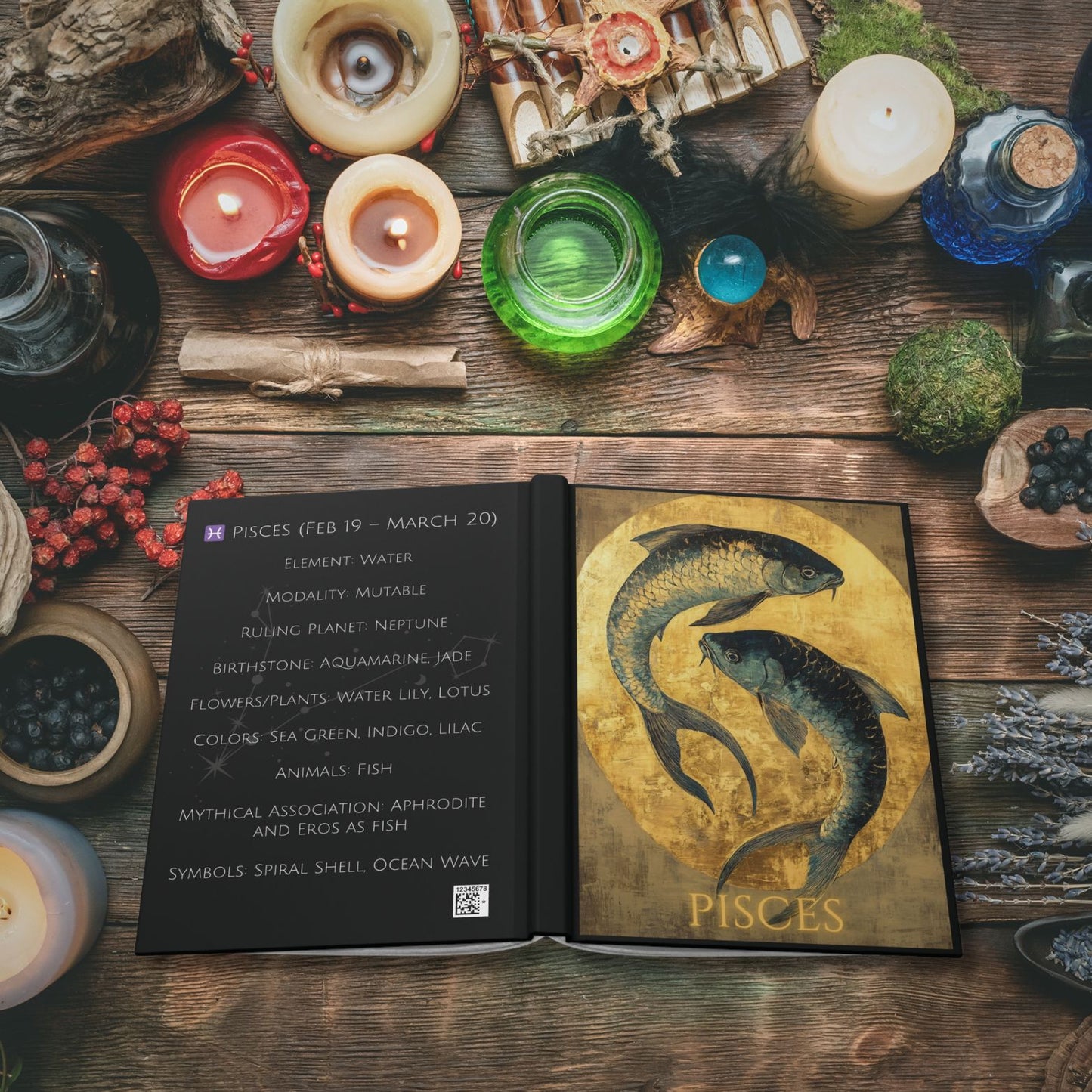 Pisces Zodiac Hardcover Journal