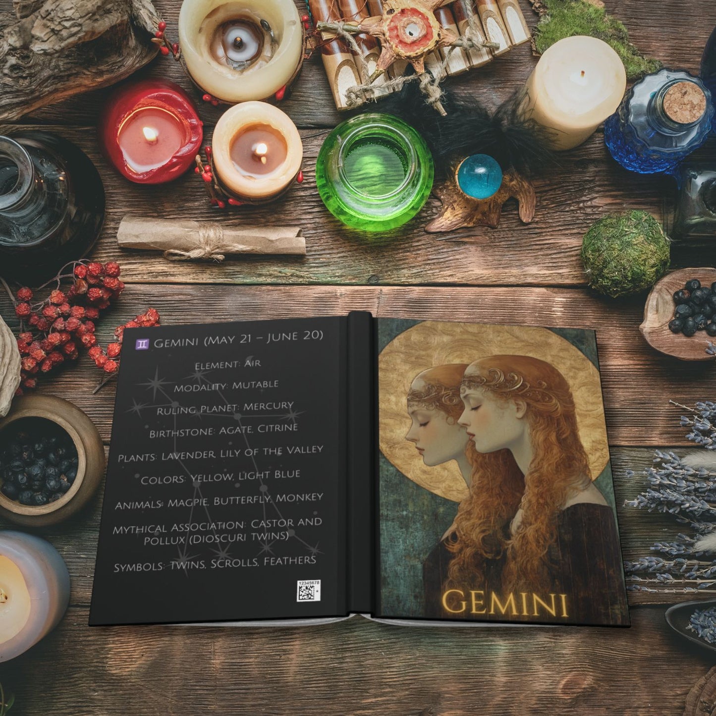 Gemini Zodiac Hardcover Journal