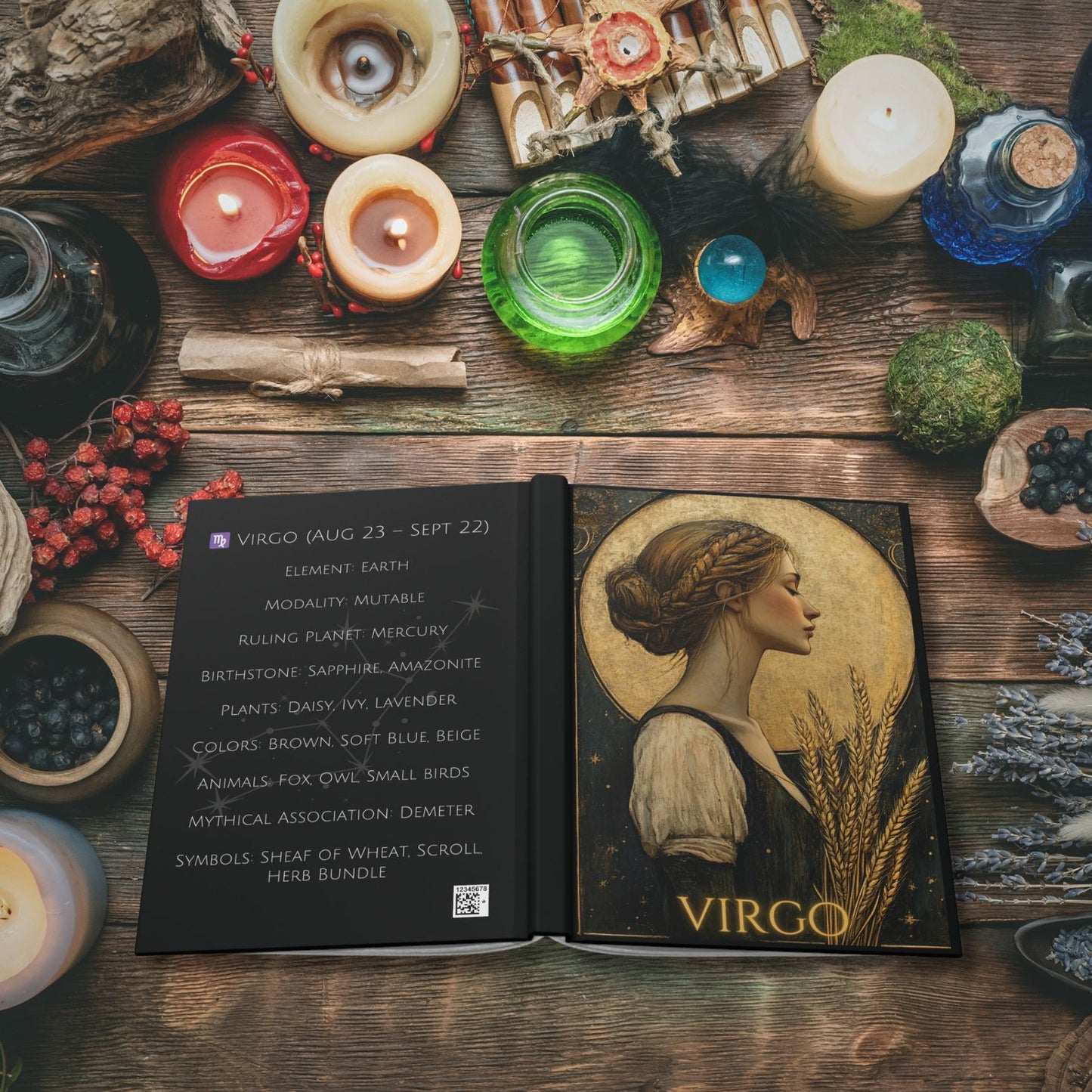 Virgo Zodiac Hardcover Journal