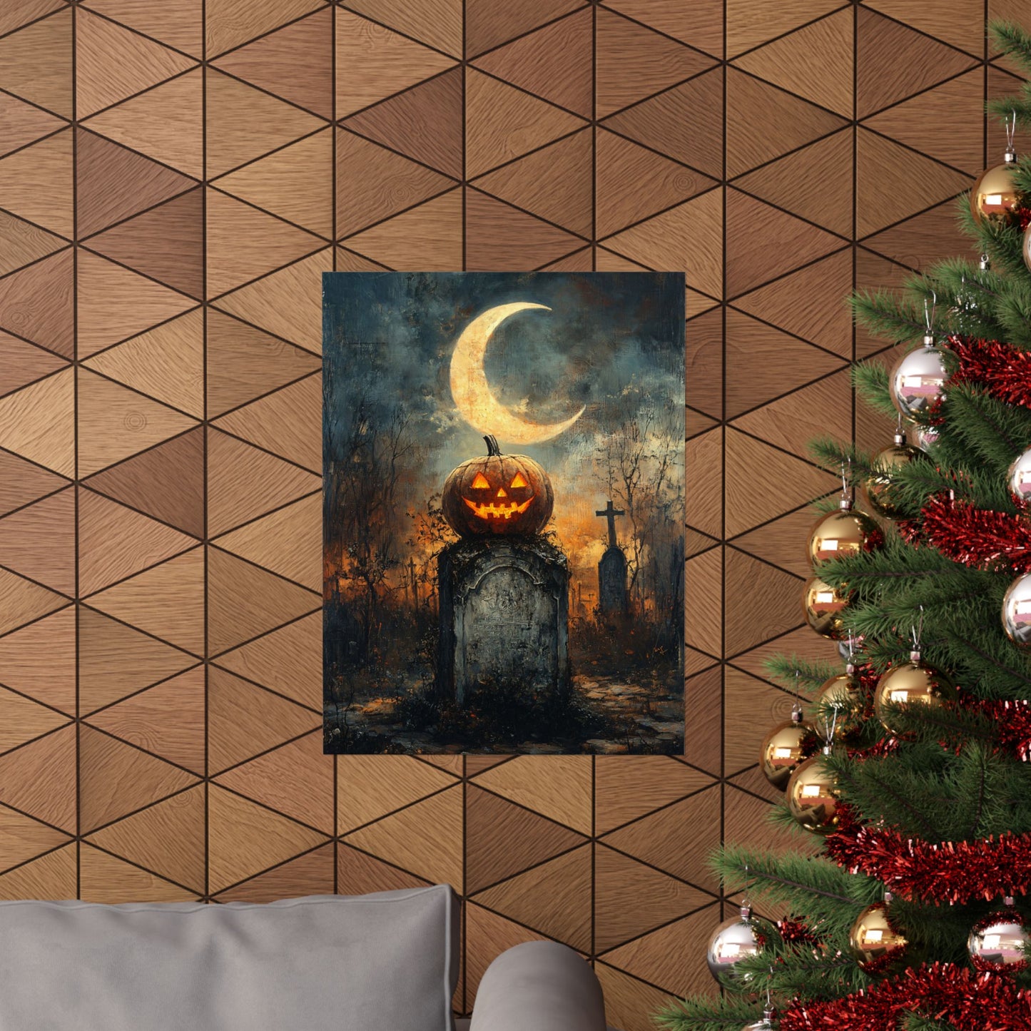 Jack O'Lantern Graveyard Art Print
