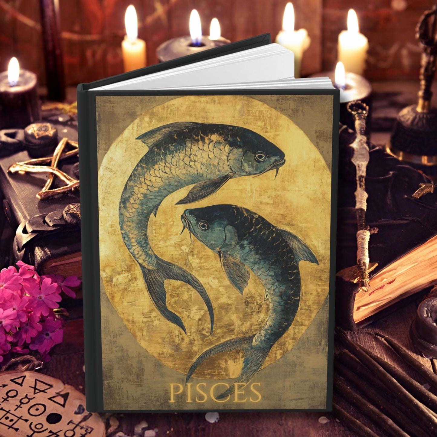 Pisces Zodiac Hardcover Journal