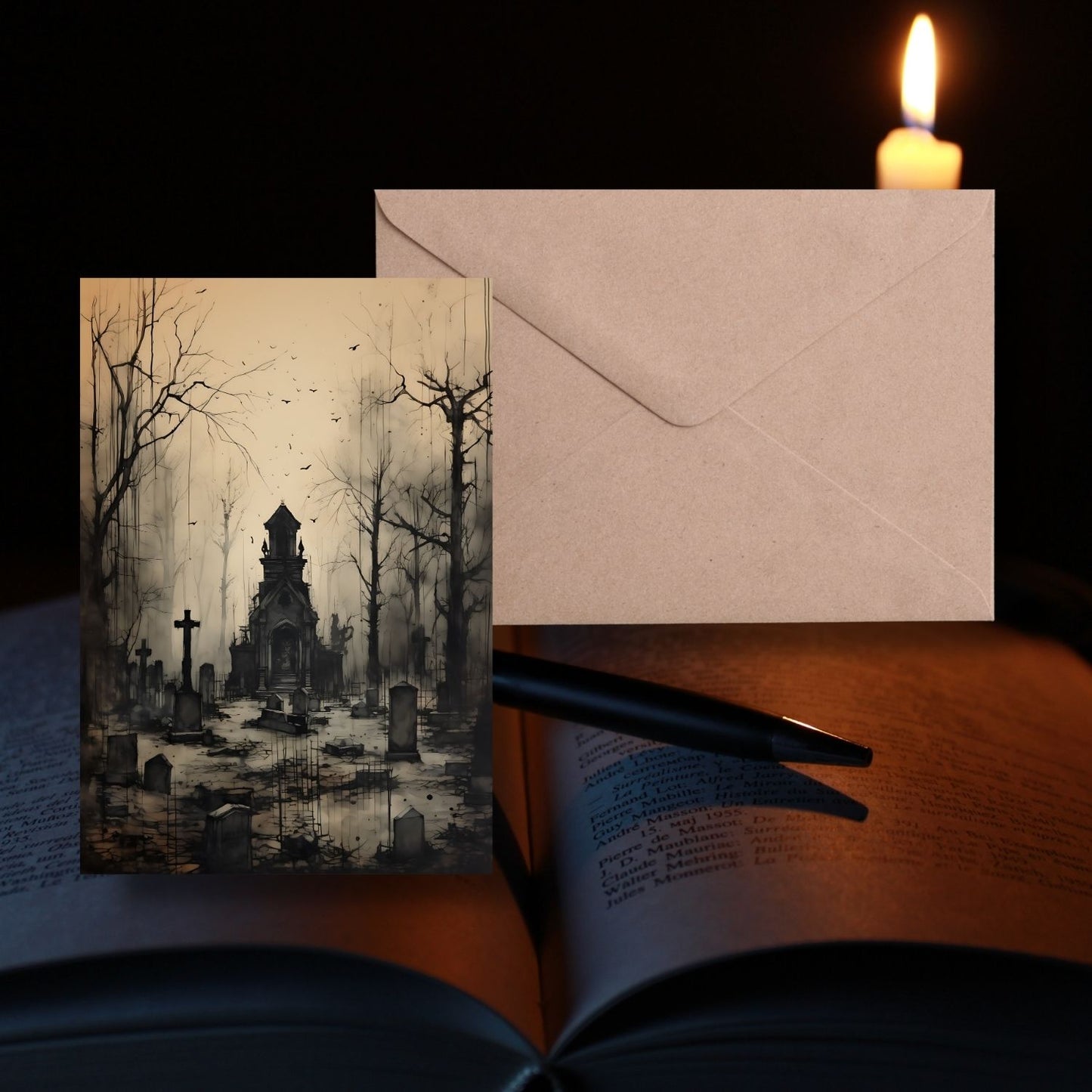 Witchy Woodcuts Greeting Cards