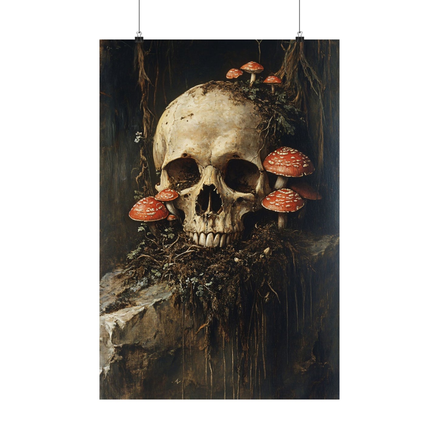 Skull Bloom Mushroom Print