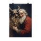 Saint Nick and Krampus Friends Forever Art Print