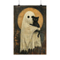 Ghost and Black Cat Halloween Art Print