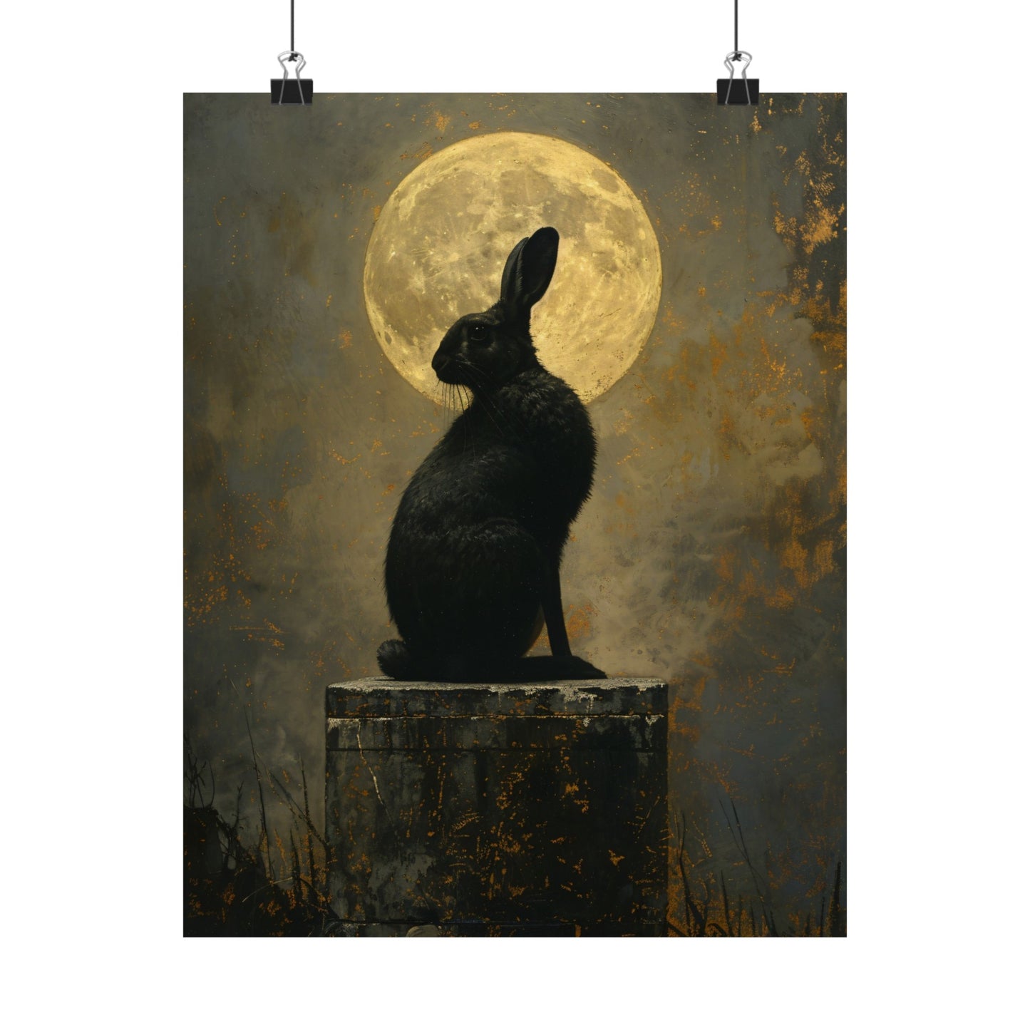Black Hare Art Print - Witch Familiar Series
