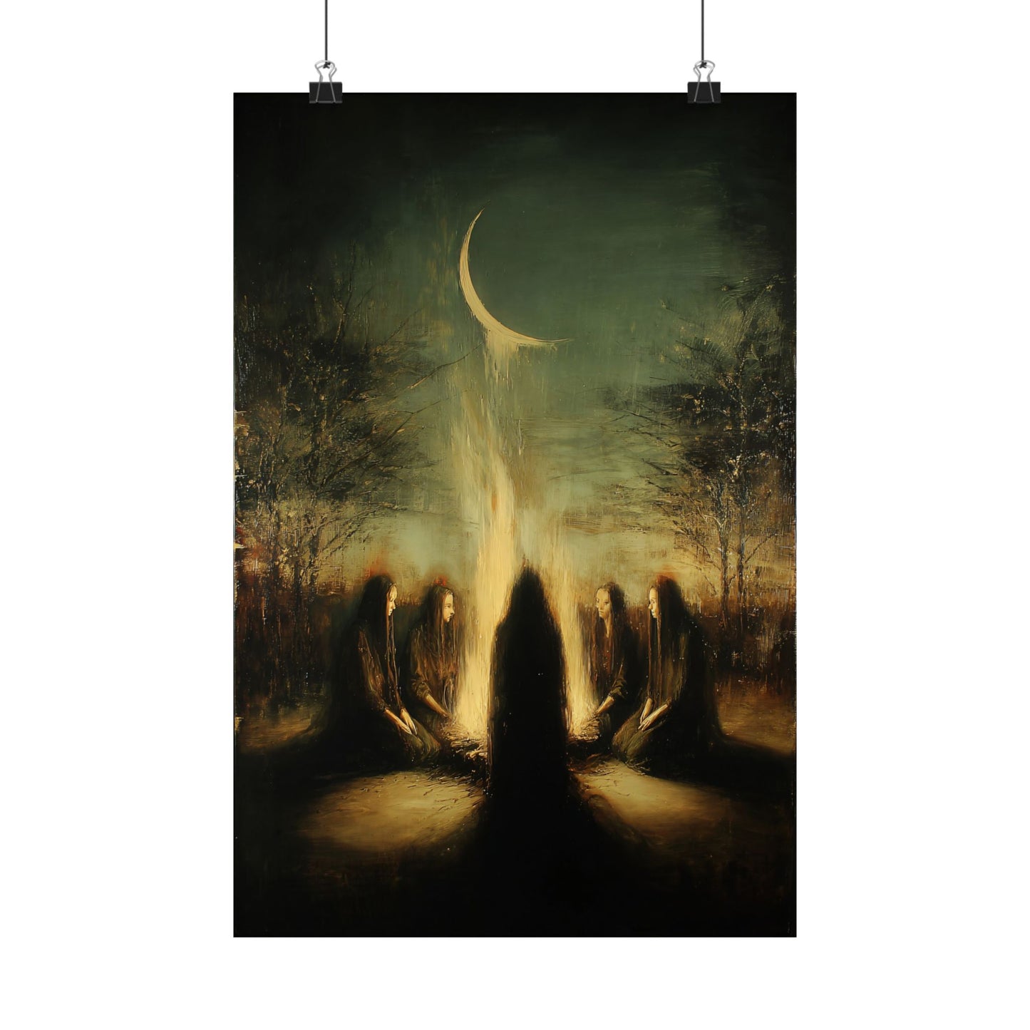 Witch Coven Moonlit Ritual Art Print