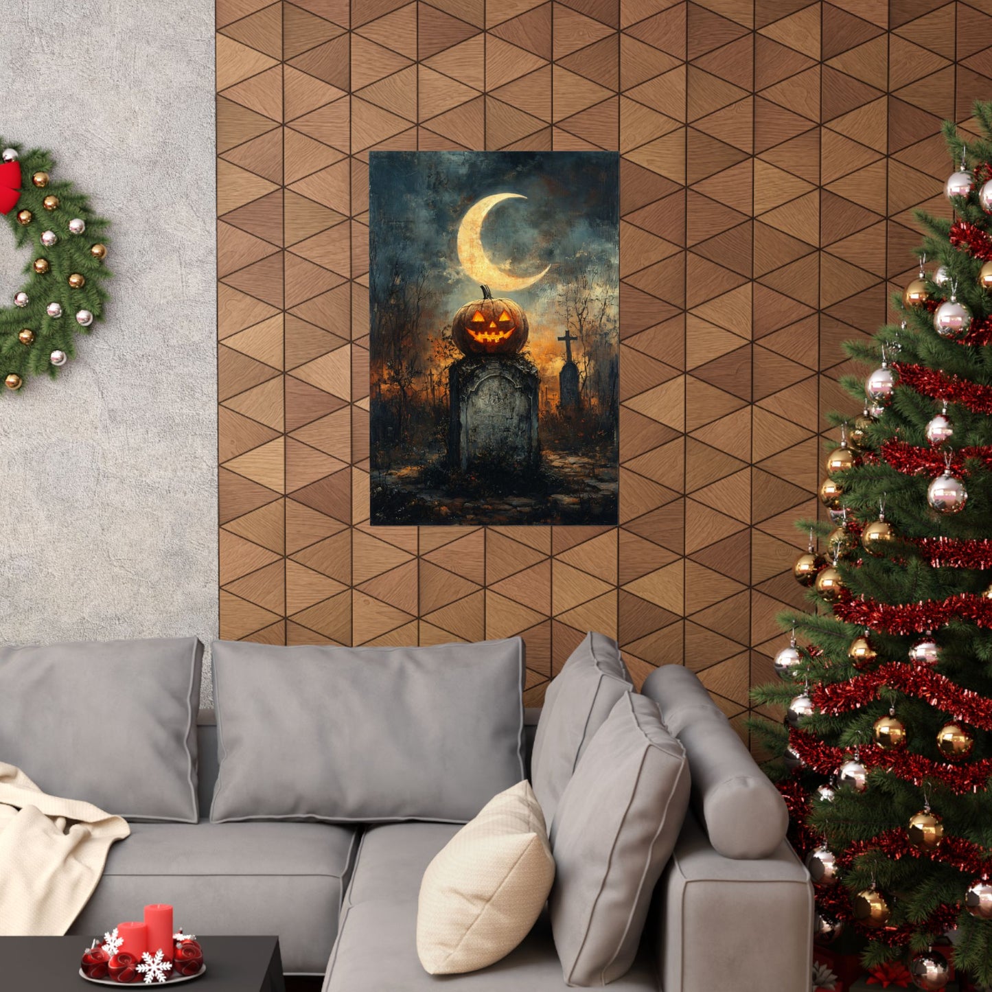Jack O'Lantern Graveyard Art Print