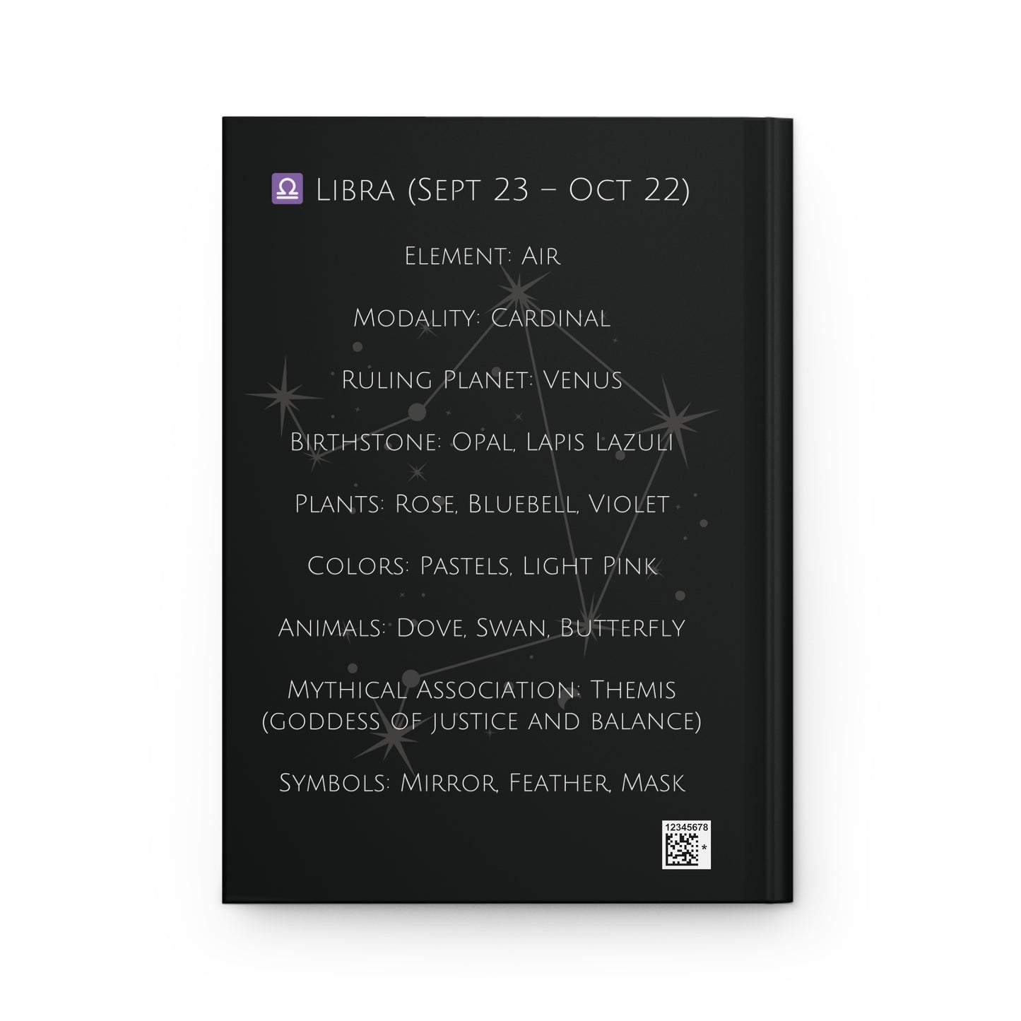 Libra Zodiac Hardcover Journal