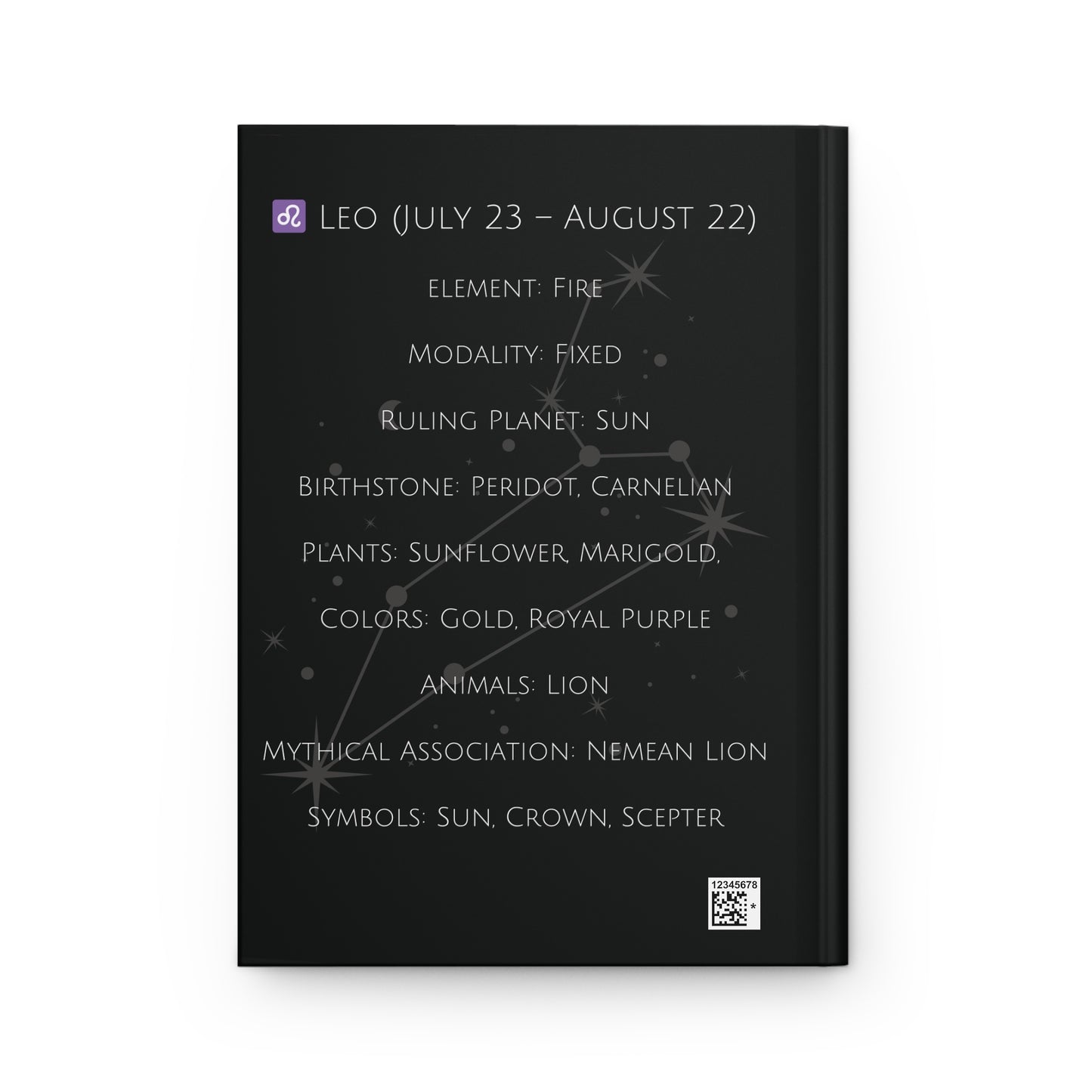Leo Zodiac Hardcover Journal
