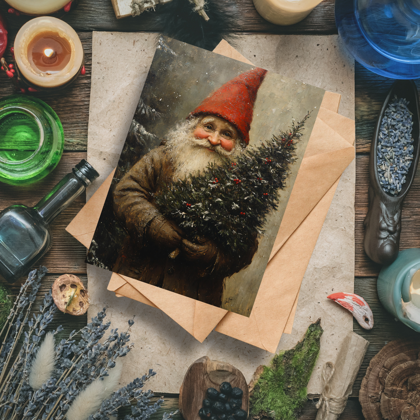 Gnome Scandi Christmas Greeting Cards