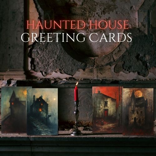 Haunted House Halloween Greeting Cards