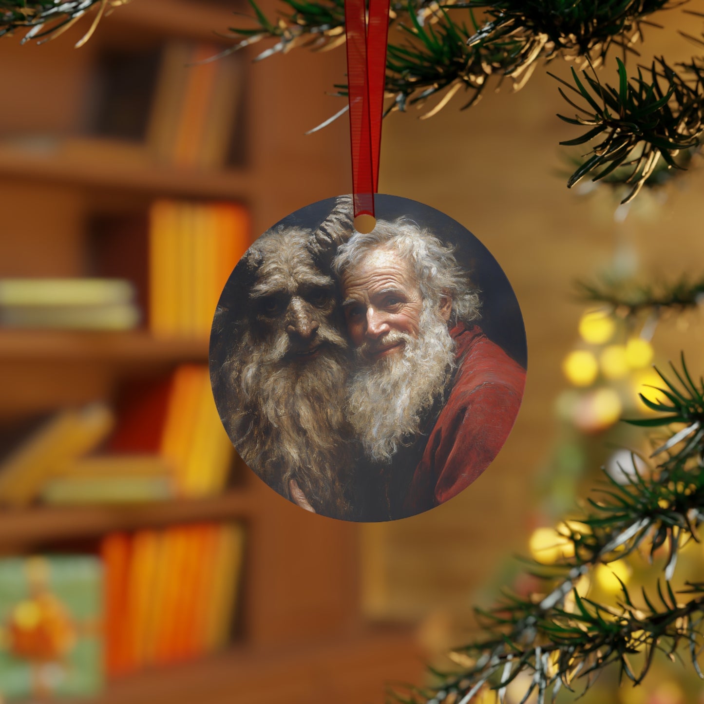 Krampus & Santa Christmas Ornament