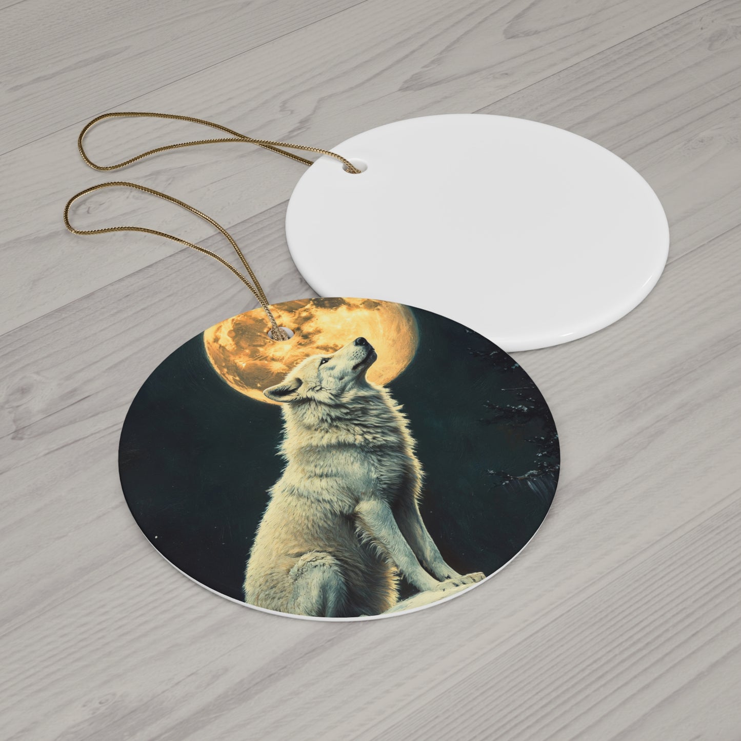 Arctic Wolf Christmas Ornament