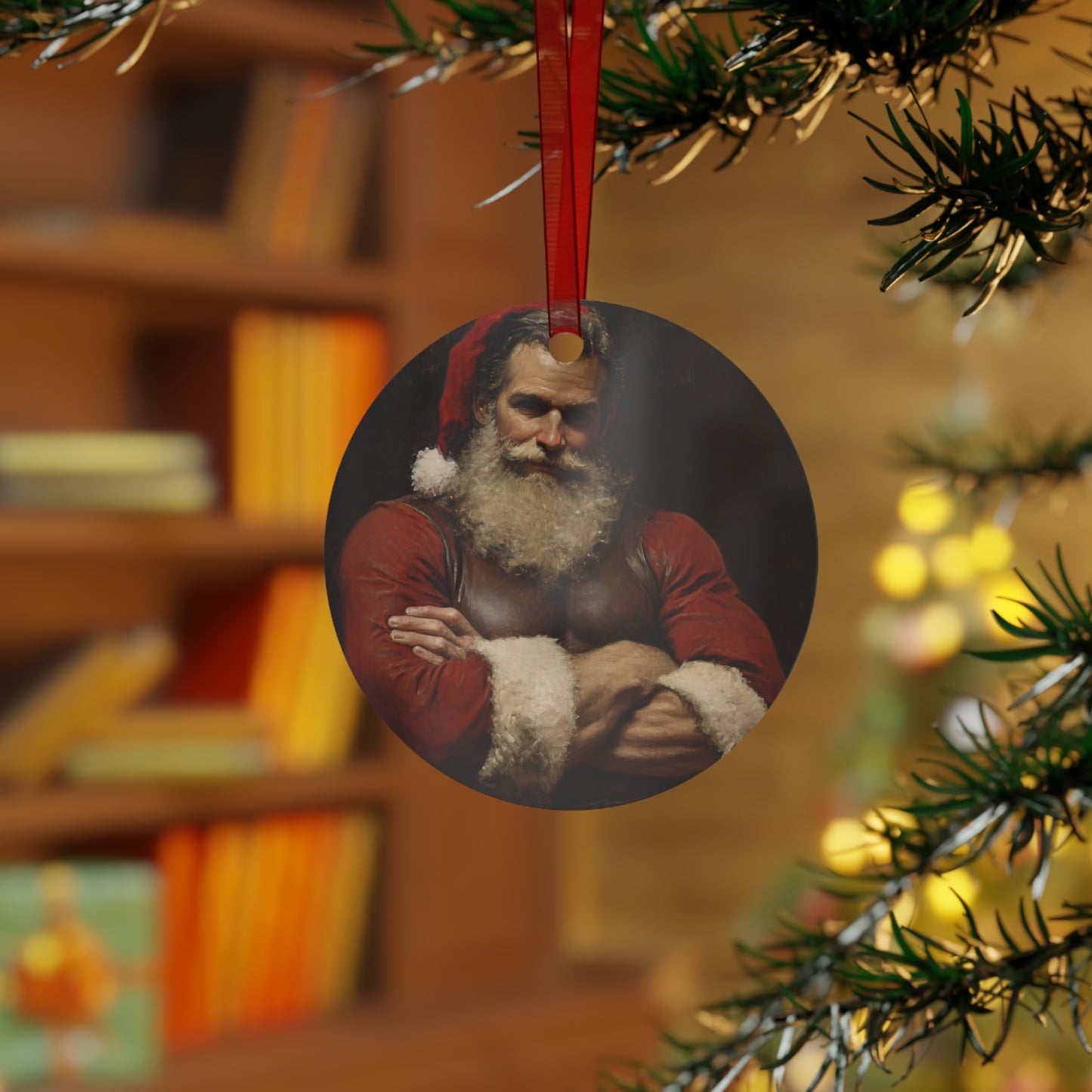 Hunky Santa Claus Christmas Ornament