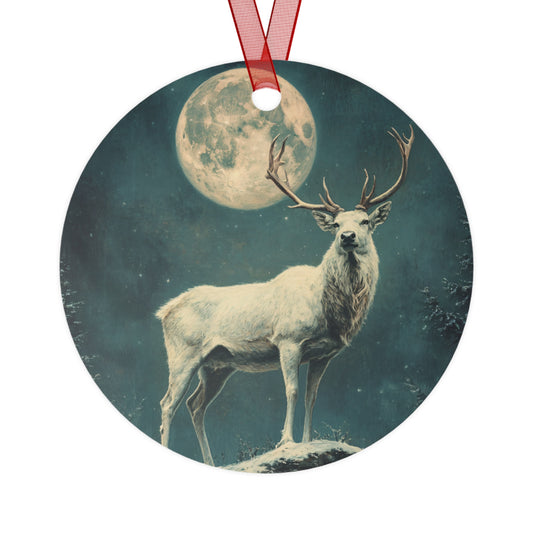 White Stag Christmas Ornament