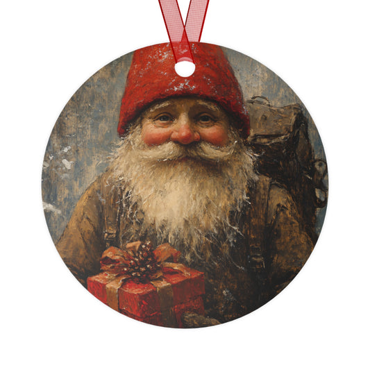 Gnome with Gift Christmas Ornament