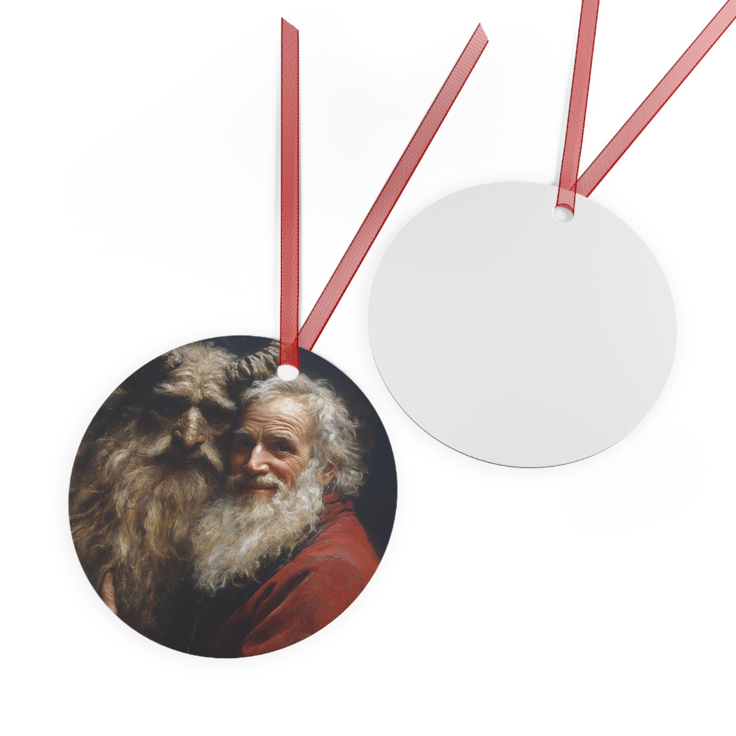 Krampus & Santa Christmas Ornament