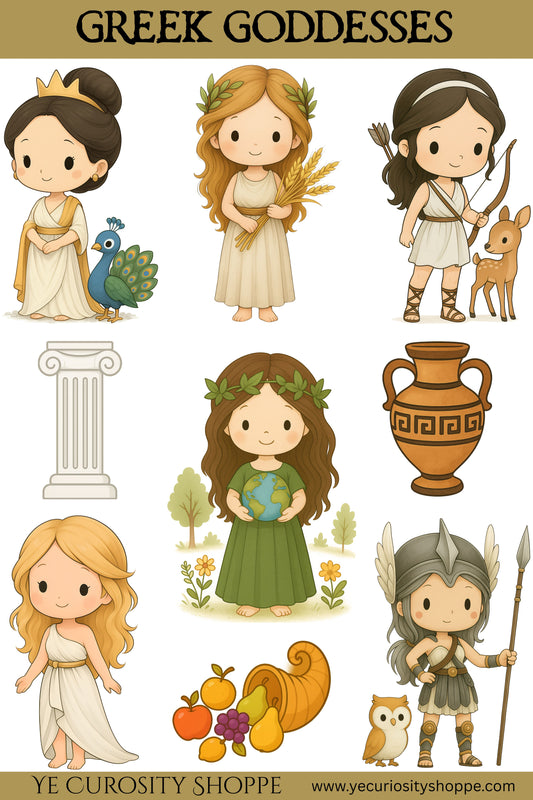 Greek Goddess Chibi Stickers
