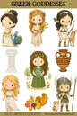 Greek Goddess Chibi Stickers