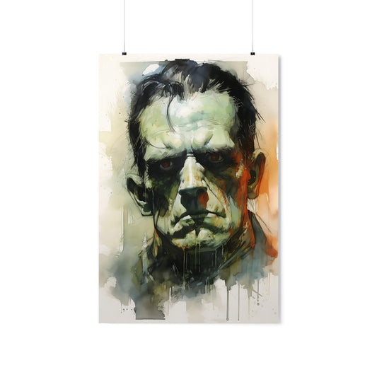 Frankenstein Creature Watercolor Art Print