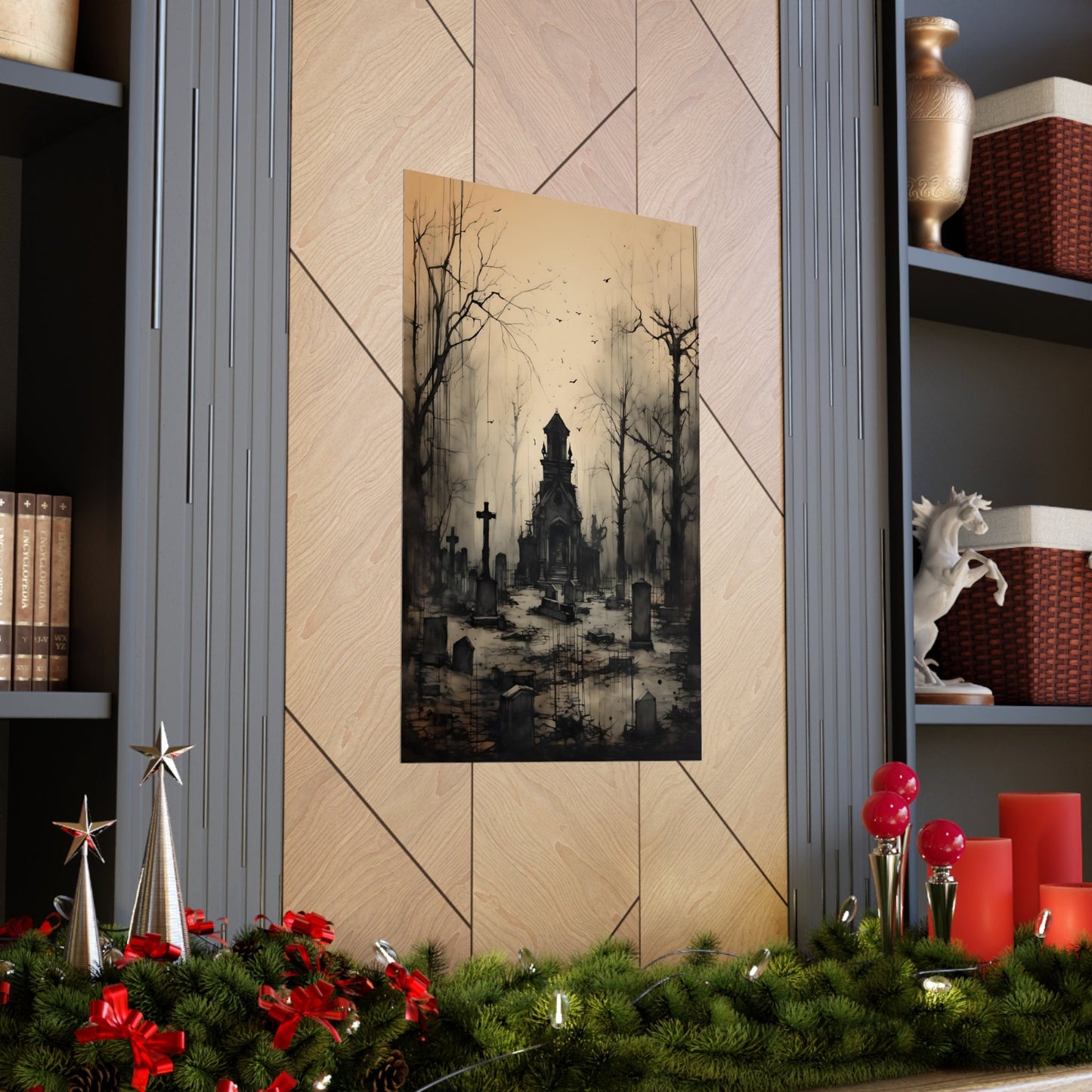 Haunted Graveyard Art Print