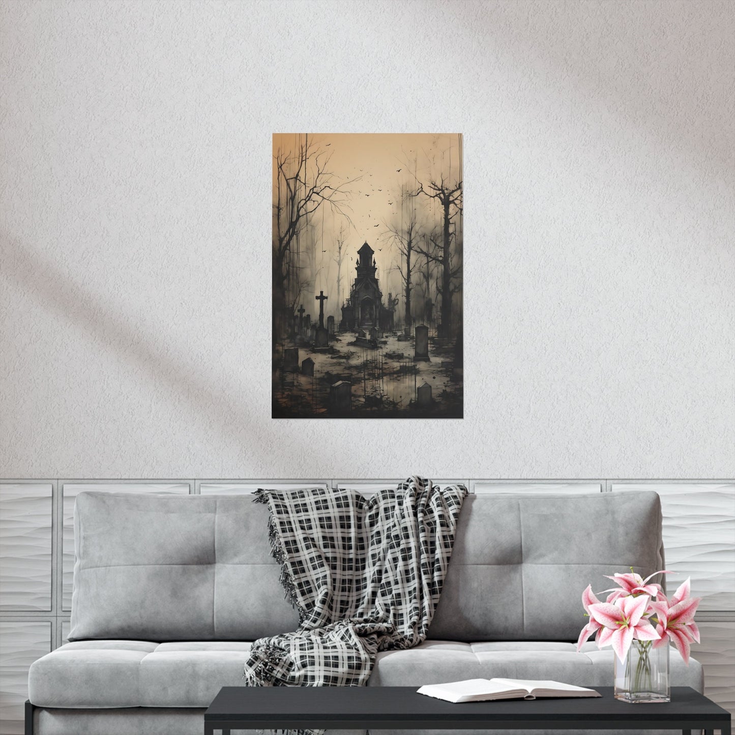 Haunted Graveyard Art Print