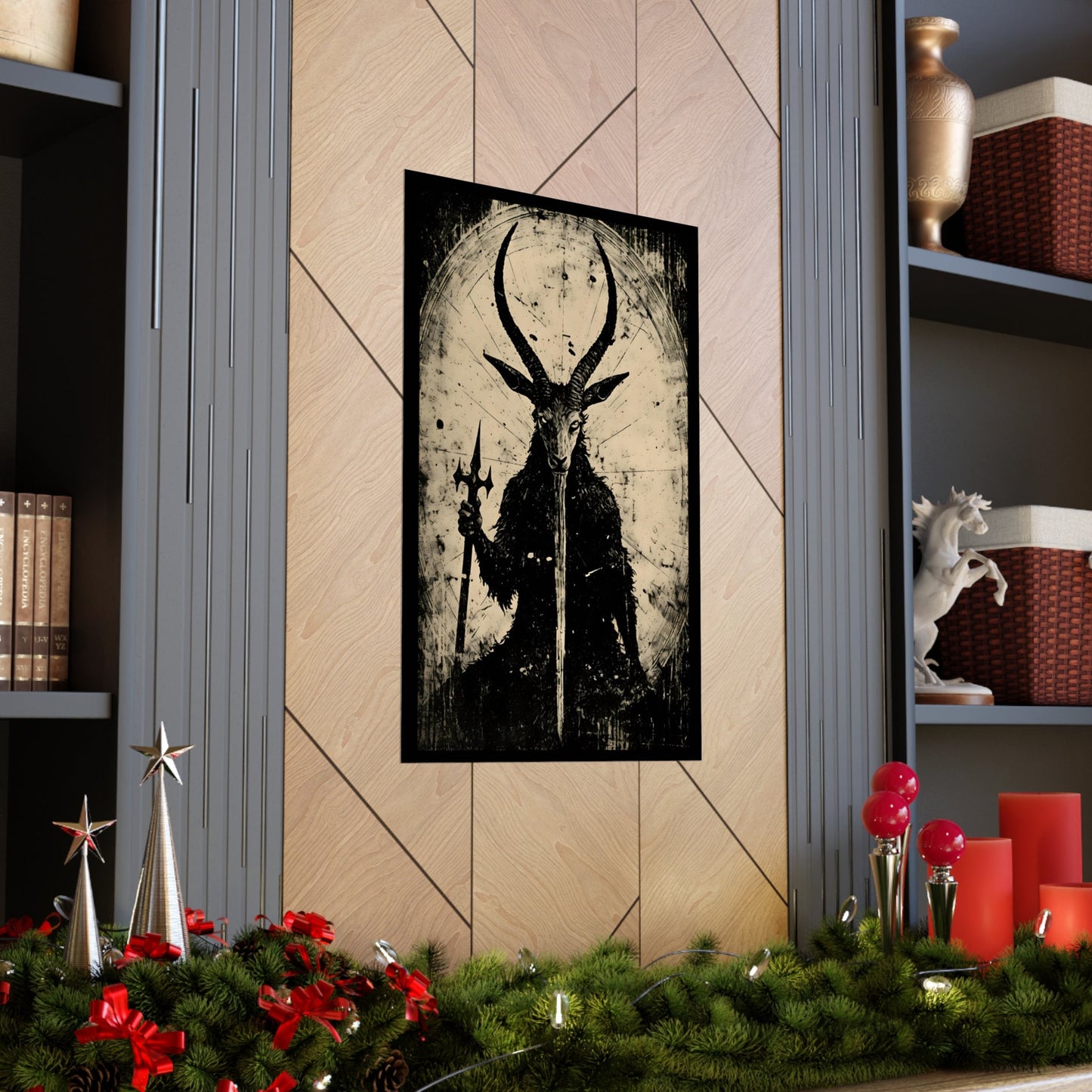 Baphomet Woodcut Art Print