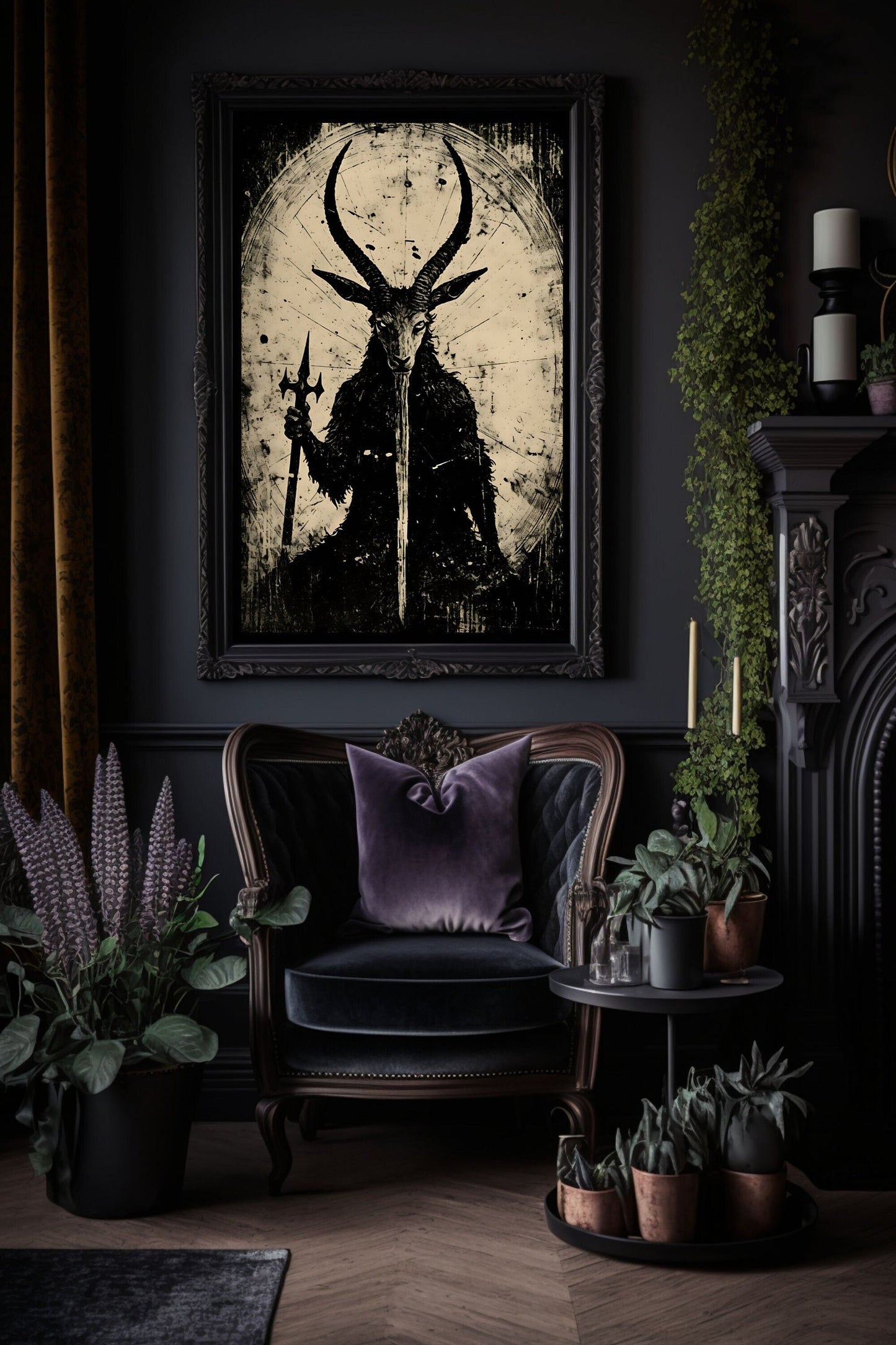 Baphomet Woodcut Art Print