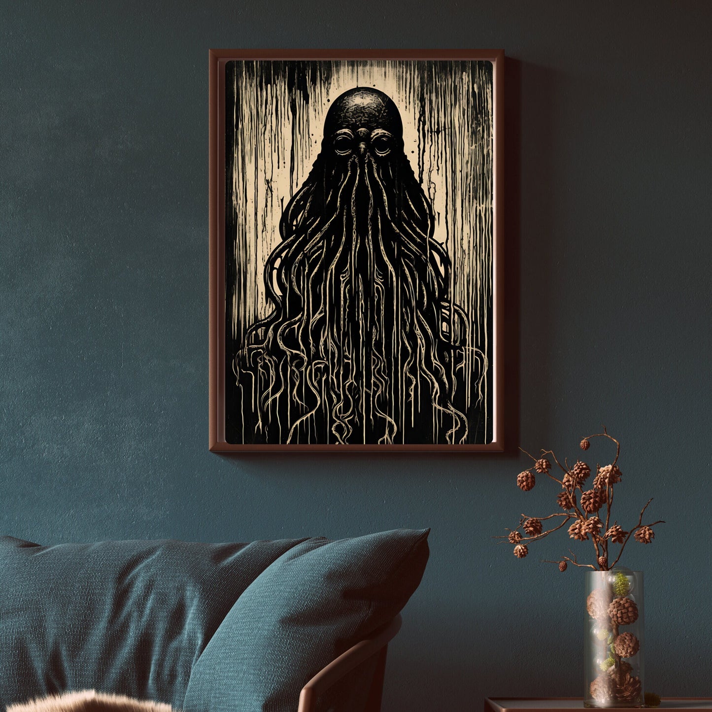 Cthulhu Woodcut Art Print
