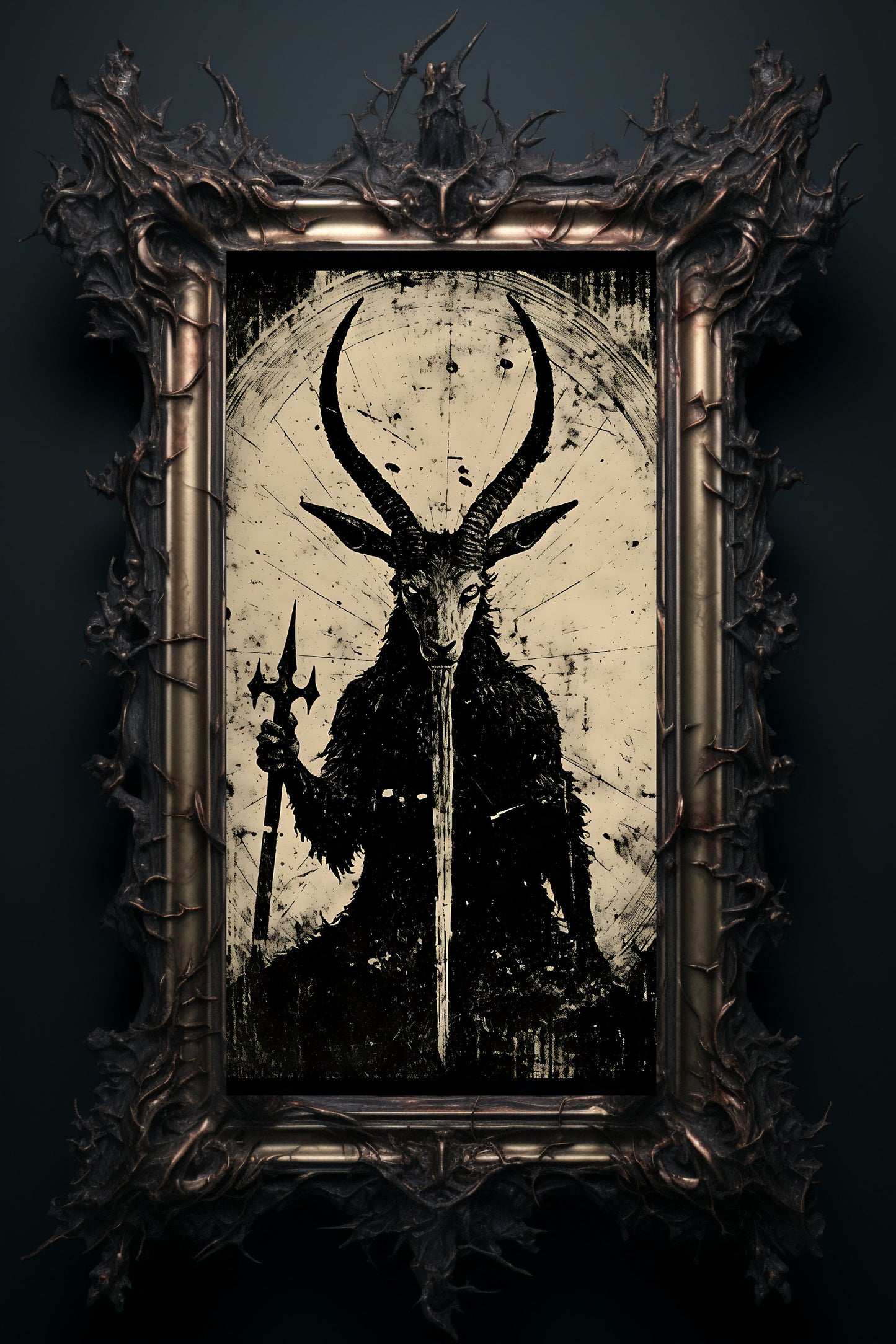Baphomet Woodcut Art Print