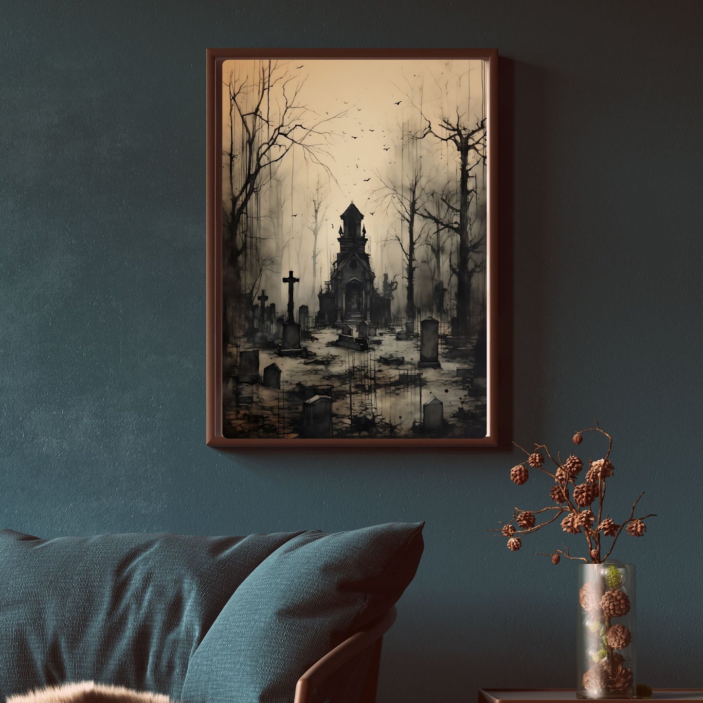 Haunted Graveyard Art Print