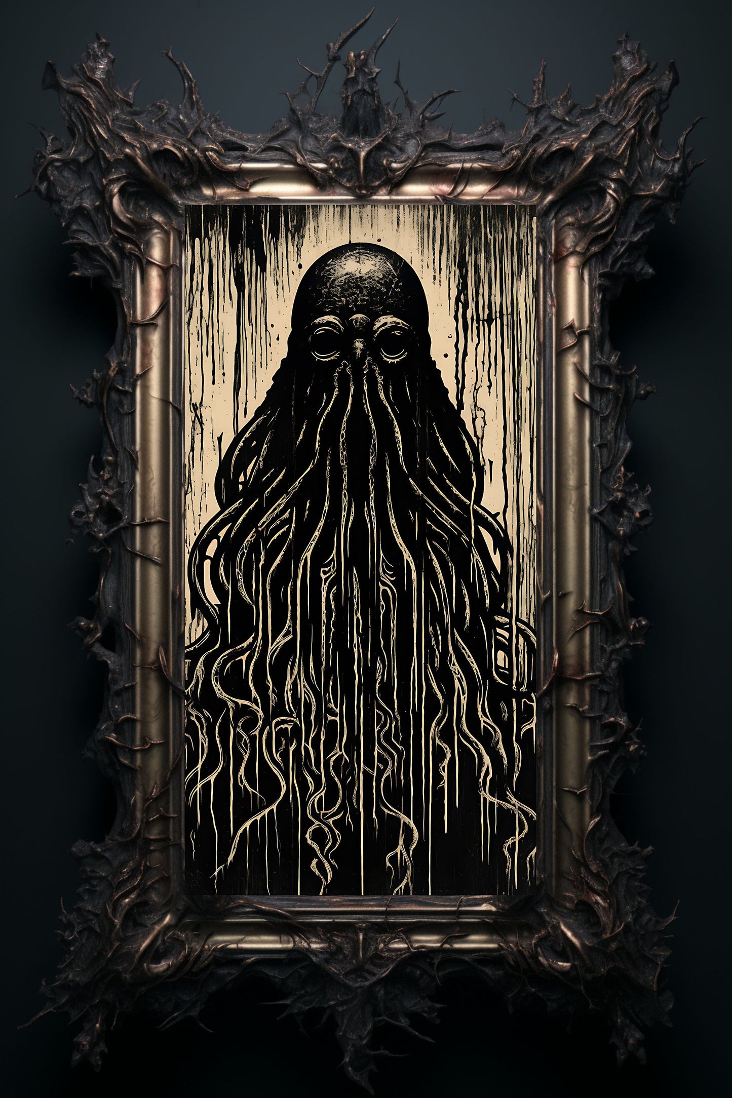 Cthulhu Woodcut Art Print