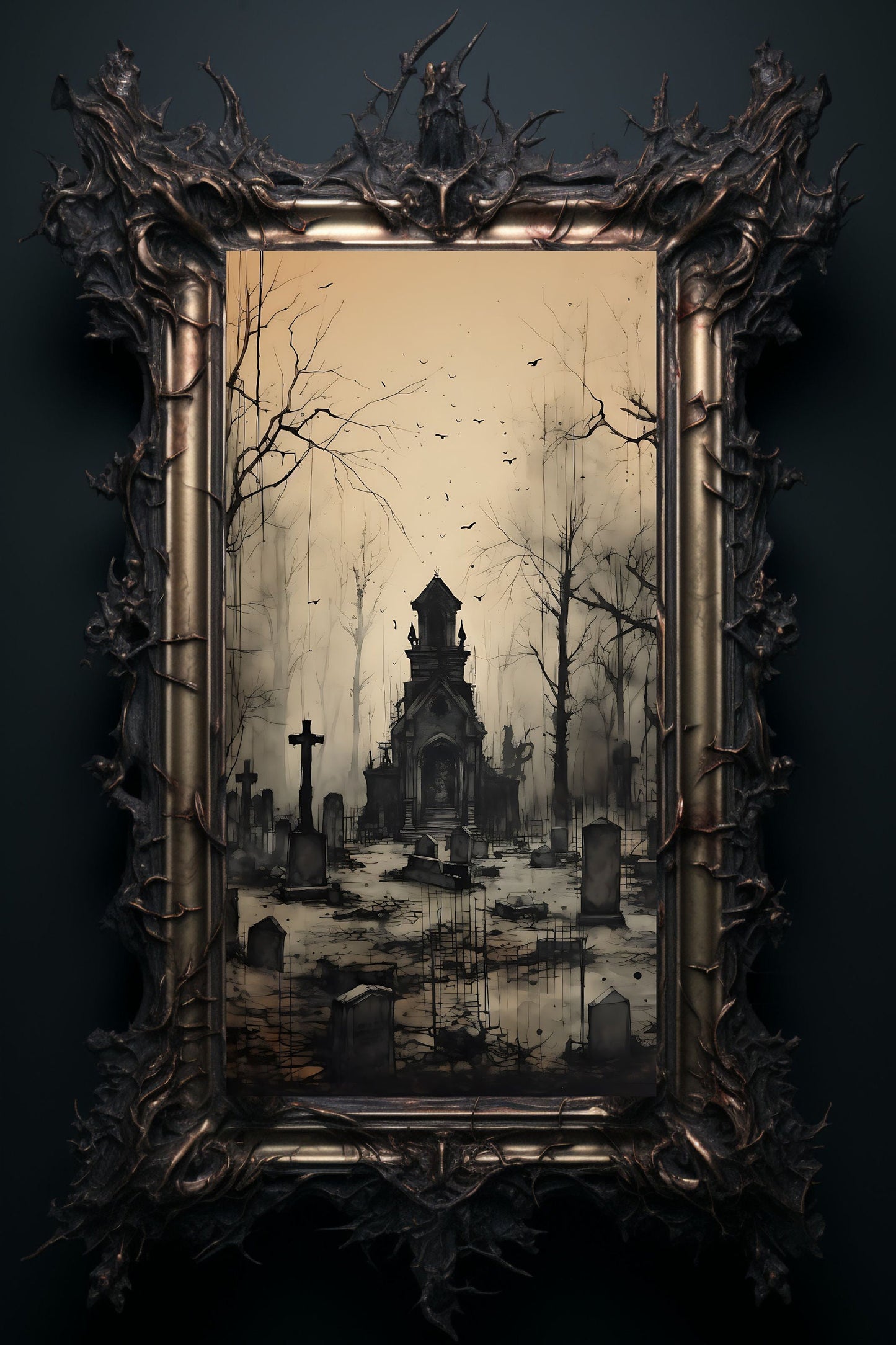 Haunted Graveyard Art Print