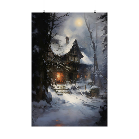 The Winter Witch's Cottage Art Print