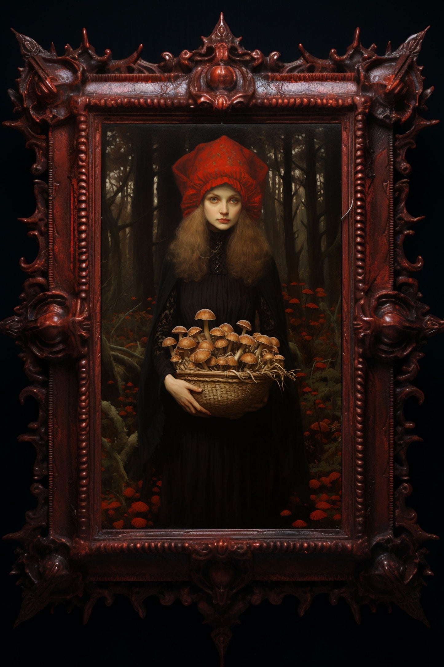 Hedgewitch Mushroom Gatherer Art Print