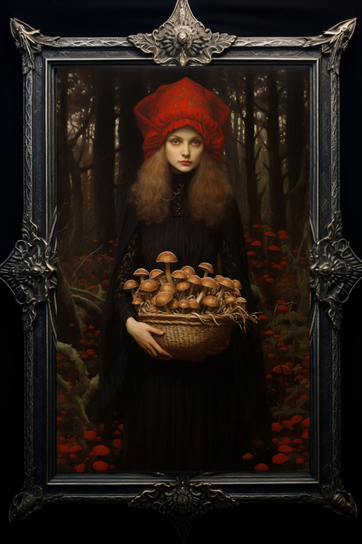 Hedgewitch Mushroom Gatherer Art Print