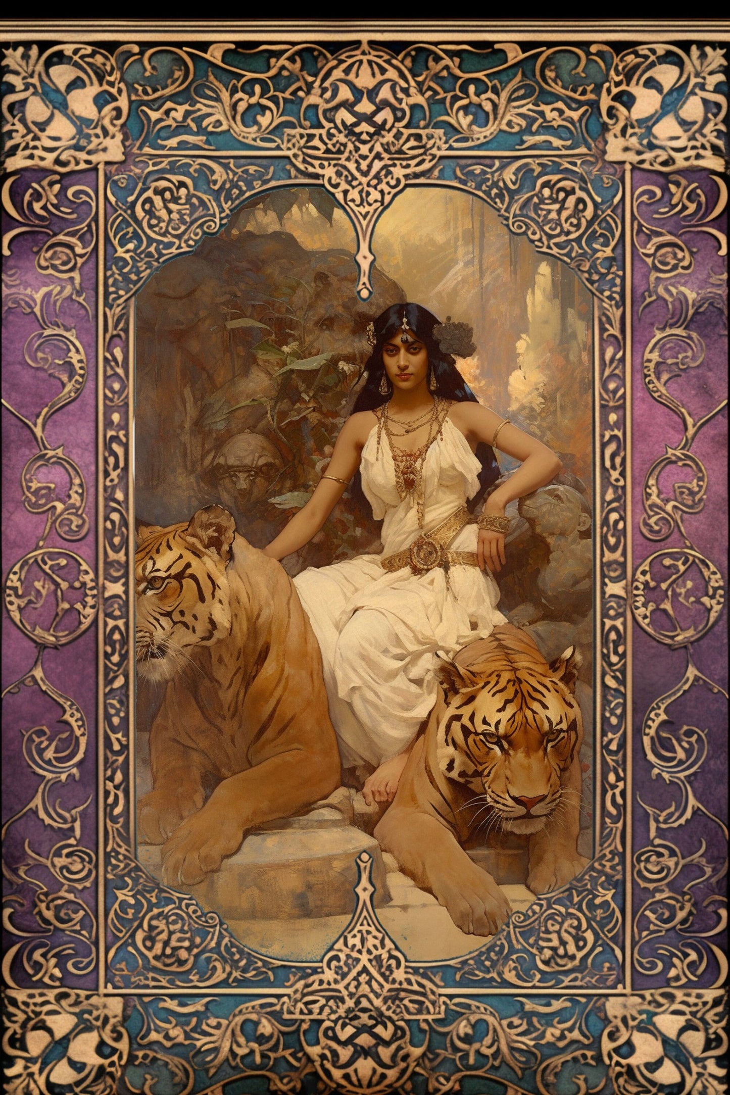 Lady Durga Hindu Art Print