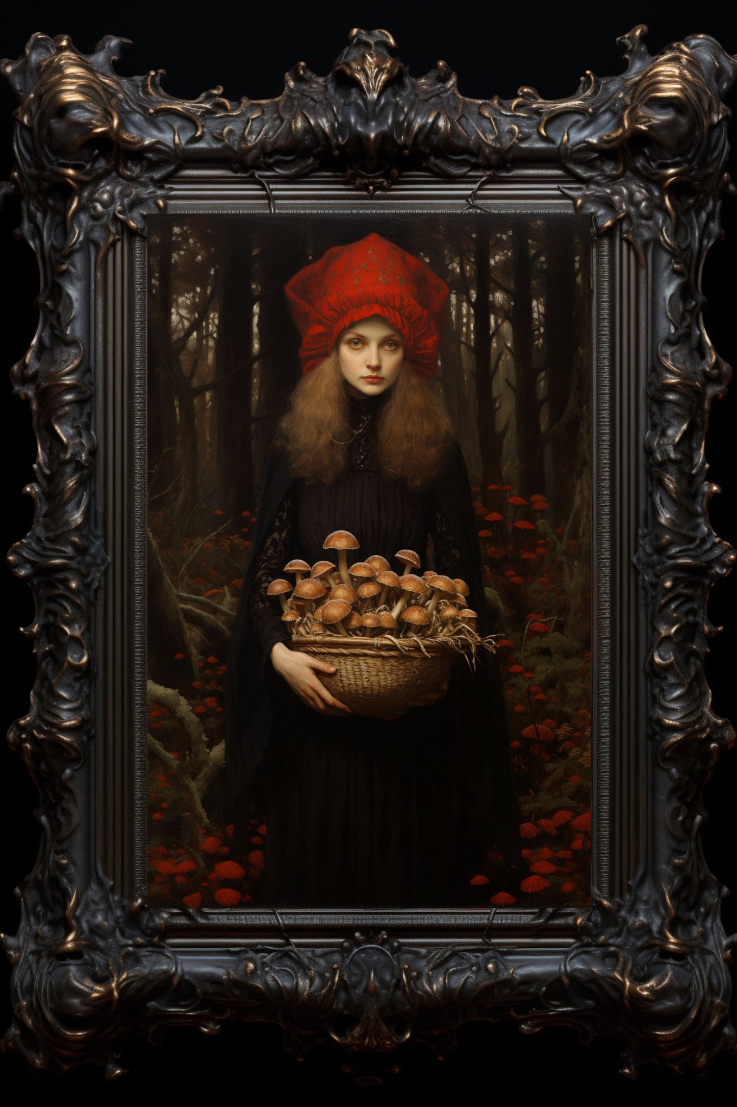 Hedgewitch Mushroom Gatherer Art Print